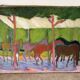 Chevaux dans la forêt, signée Annie Proszynska (1924-2008)