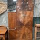 Art deco entrance wardrobe in mahogany veneer with 6 partères, double rod and mirror - 1940