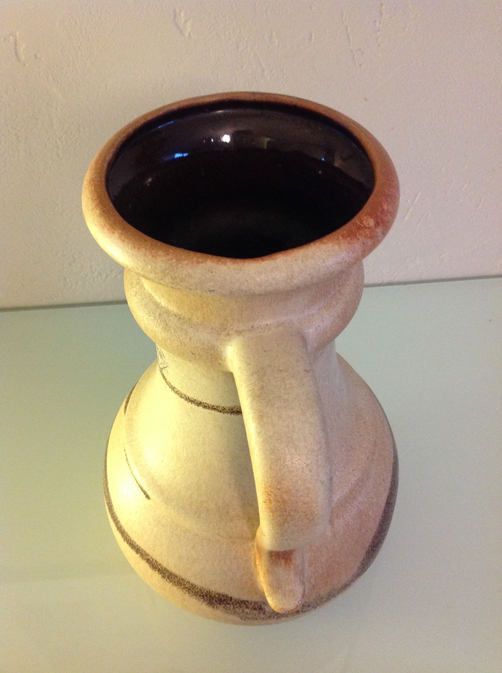 Vase ball scheurich vintage beige ceramic