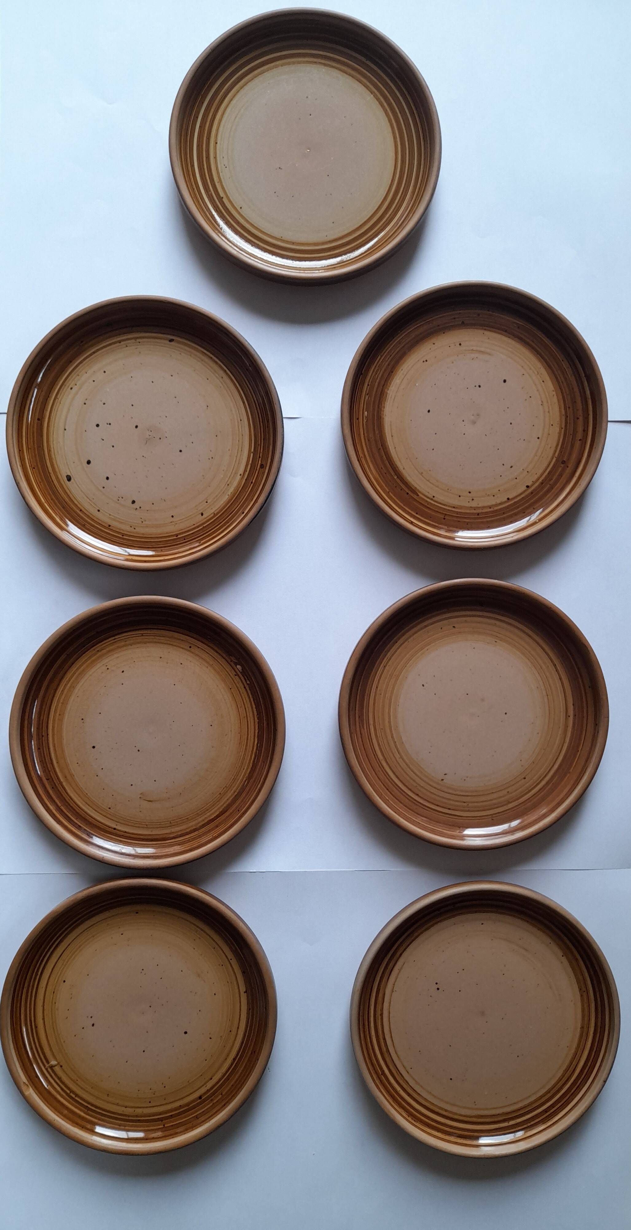 Set of 7 vintage dessert plates - Gien stoneware