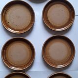 Ensemble de 7 assiettes à dessert vintage - Gien en grès