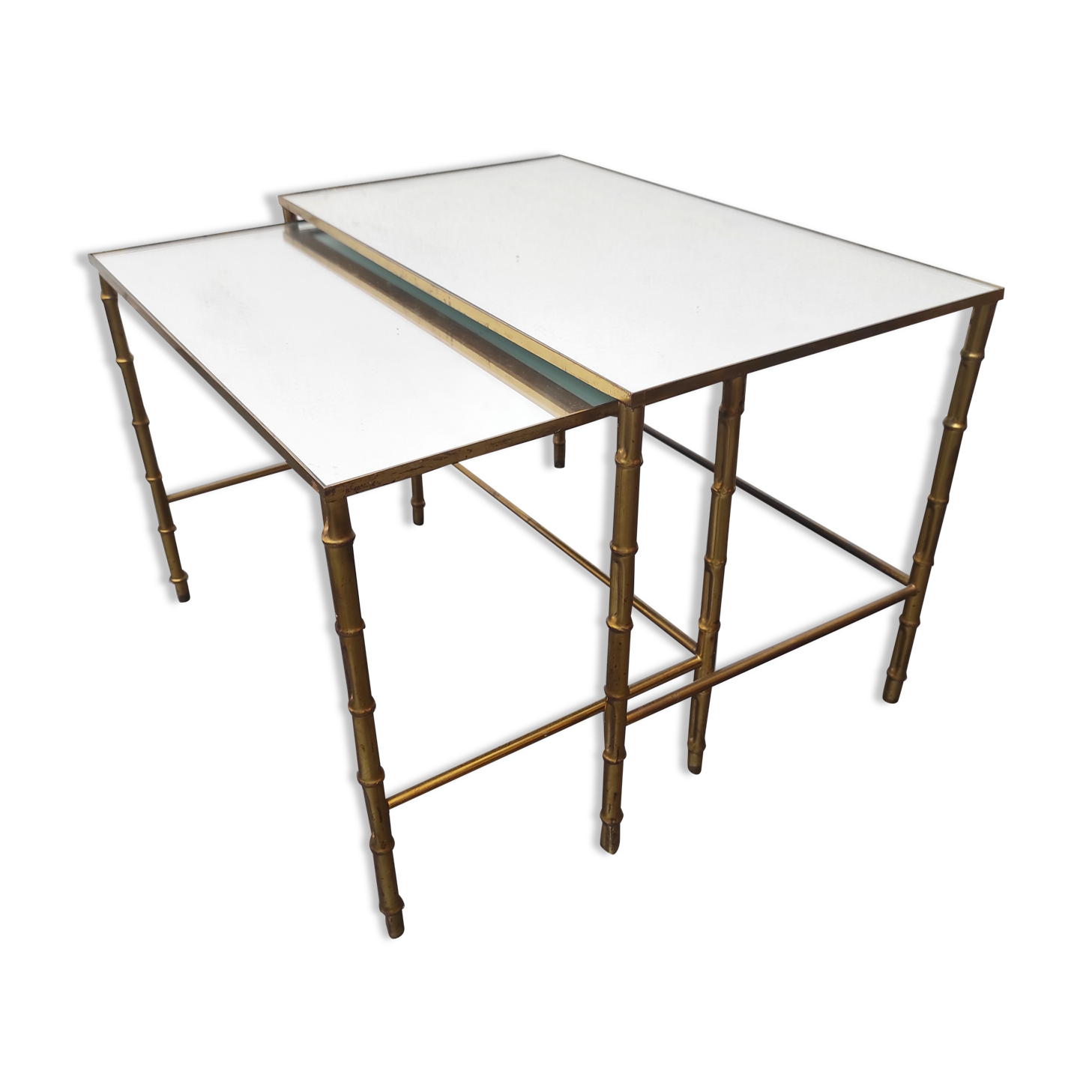 Bamboo brass coffee tables 1970