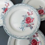 Set of 4 flat plates Digoin Sarreguemines