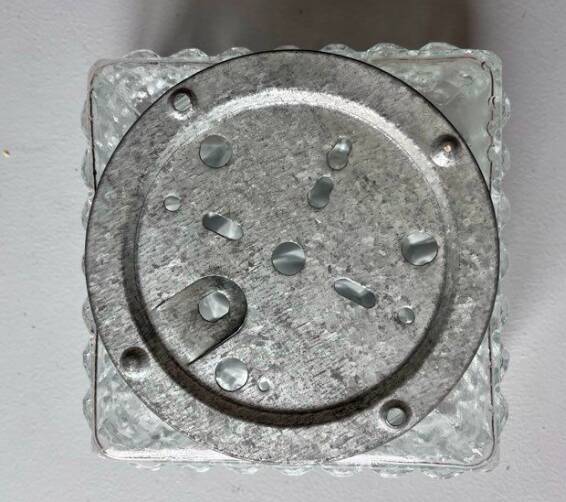 Small ceiling light or square vintage moulded glass wall light.