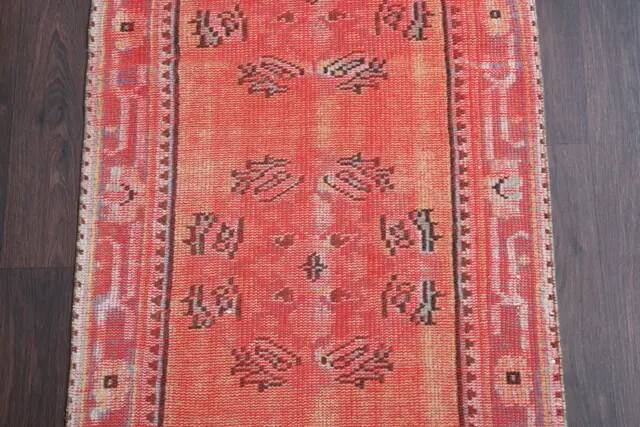 Vintage Turkish Oushak Handmade Wool Runner  80x327