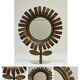 Copper and brass flower mirror by Vinay 60s