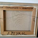 Éric Peyrol oil on canvas The Trawler in Honfleur