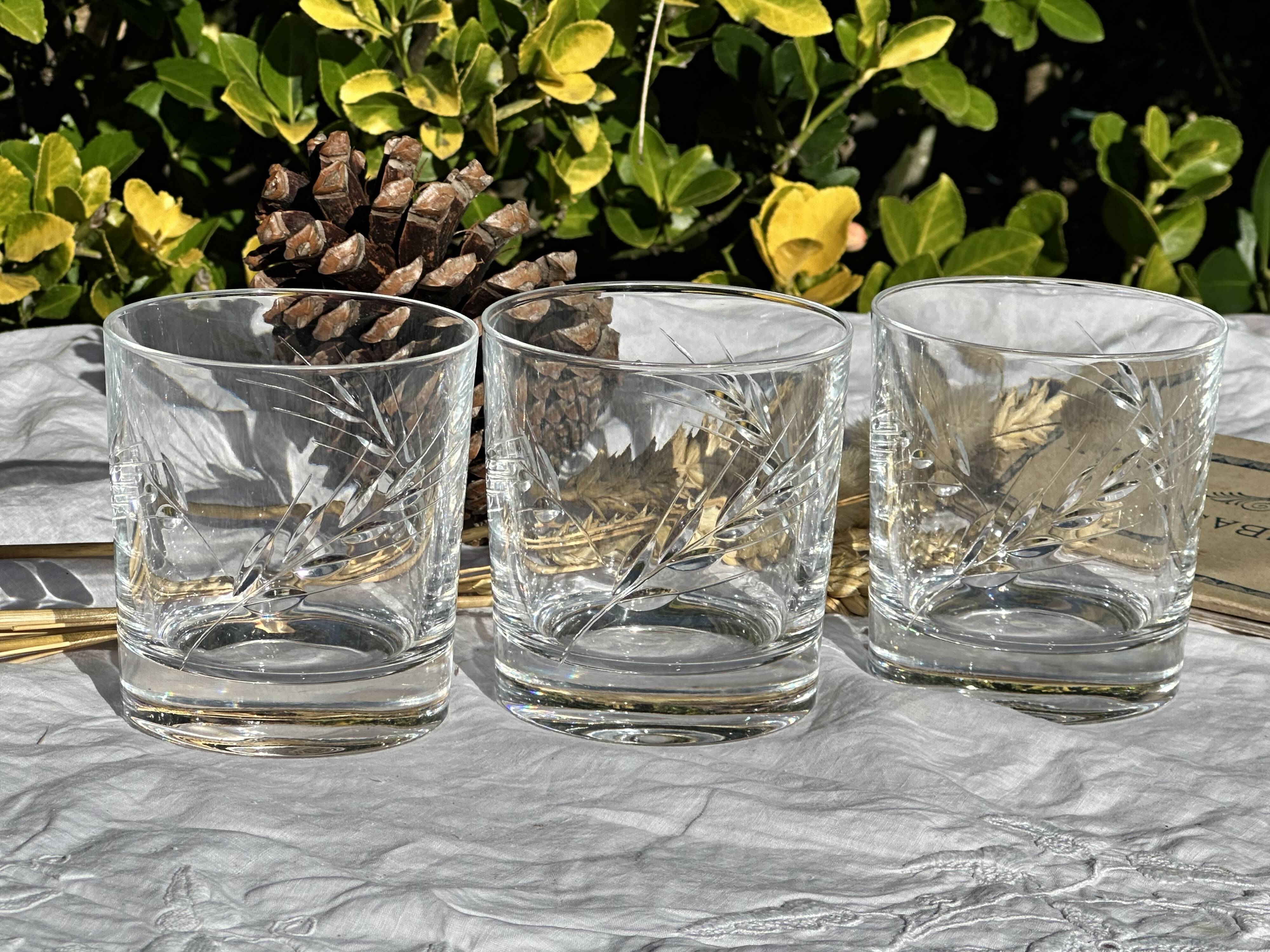 Set of Three 30cl Vintage Crystal Whisky Glasses // Epi Model // Art d