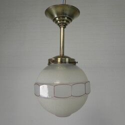Art Deco pendant light with 12-sided glass ball, 1930s