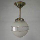 Art Deco pendant light with 12-sided glass ball, 1930s
