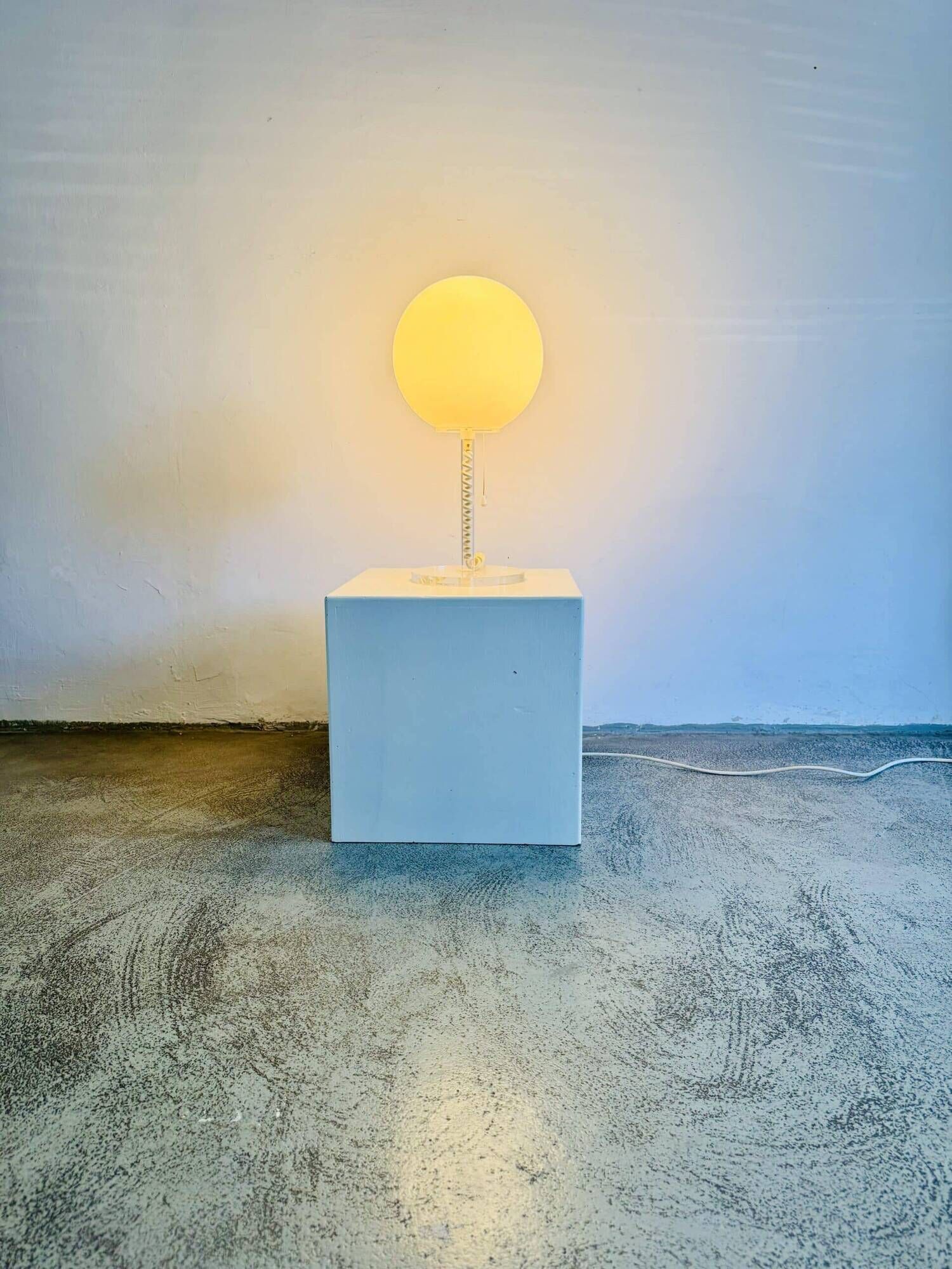 Milky Glass Sphere Table Lamp By Harco Loor For Harco Loor Design, The Netherlands 1980S