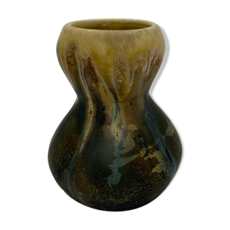 Old Art Nouveau vase in flamed sandstone, signed Gilbert METENIER - 1910s
