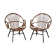 Paire de fauteuils corbeille en rotin