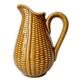 Ceramic "corn grain" pitcher in slip - Vintage