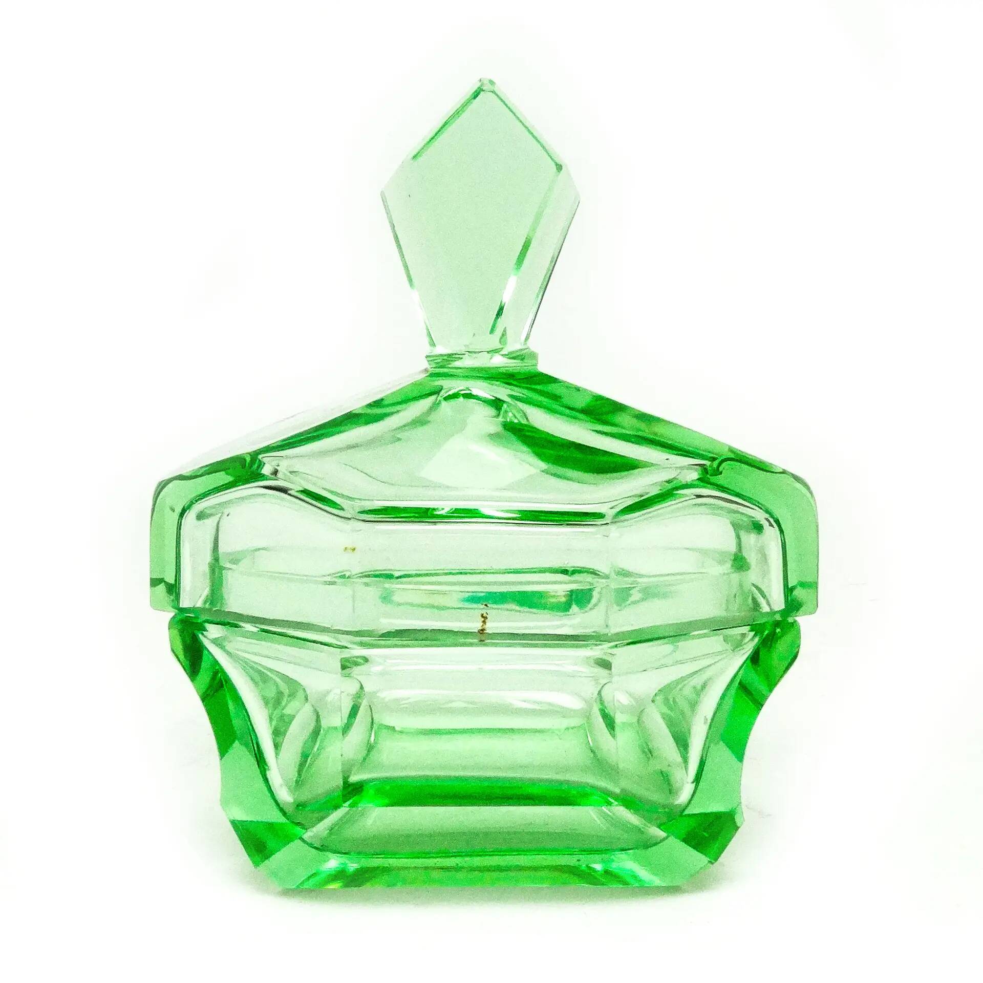 Art Deco bonbonniere, glass, Moser, Czechoslovakia, 1930s