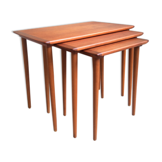 Tables gigognes vintage en teck, design scandinave