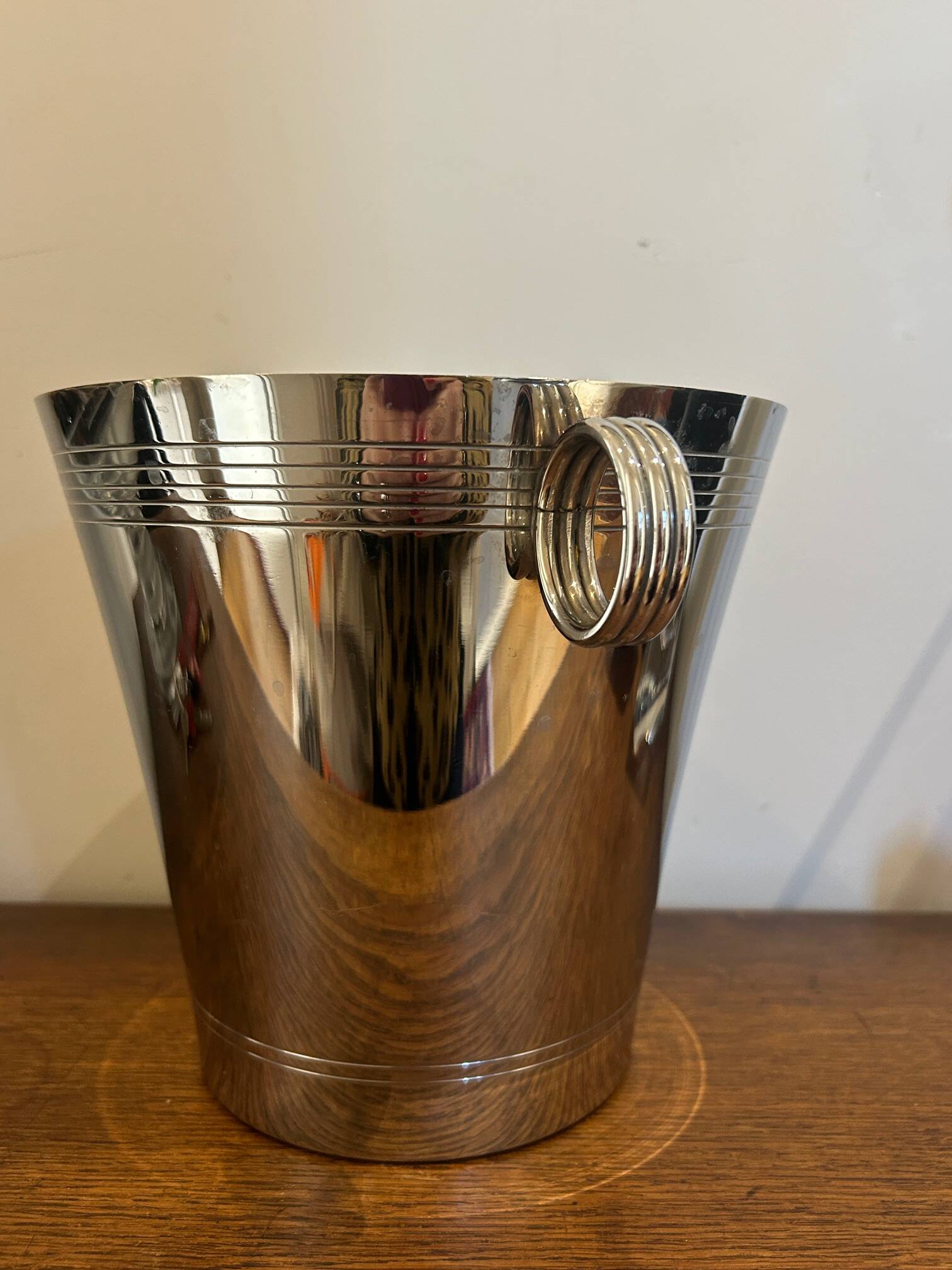 chrome metal champagne bucket 1950