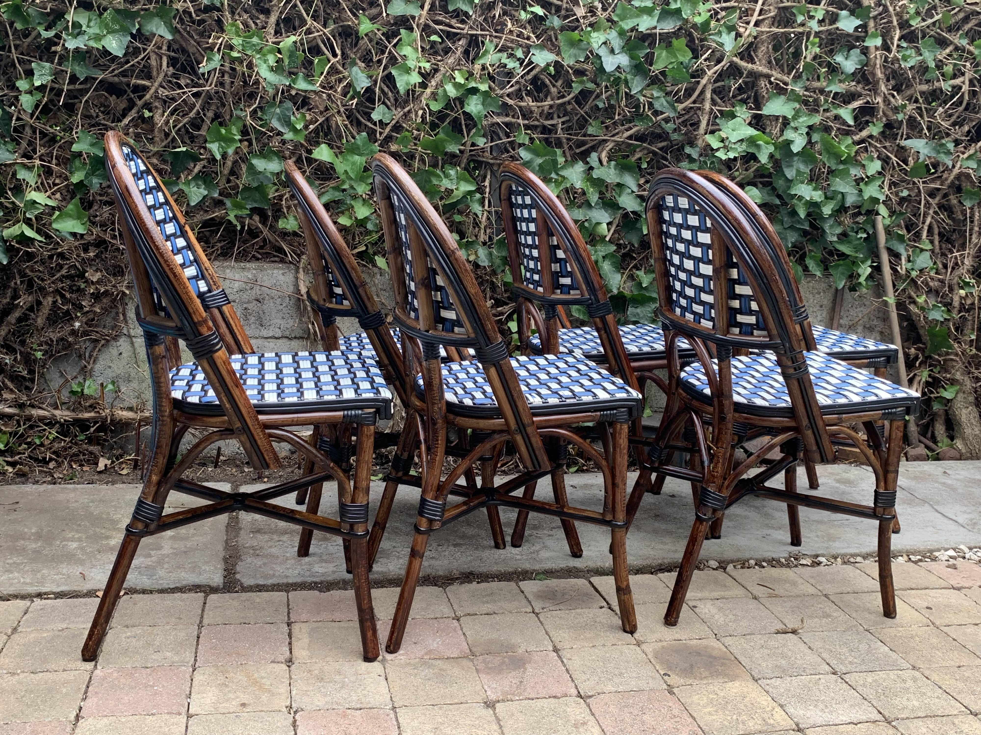 6 rattan bistro chairs