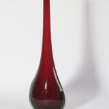 Sommerso drop vase in red and green, Murano 1950