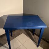 Old side table in blue wood