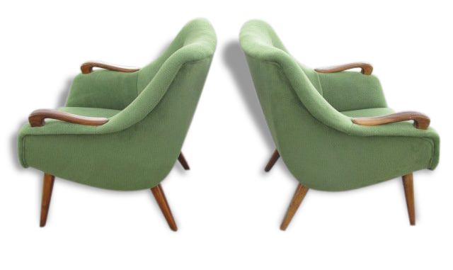 Paire de fauteuils années 50 design Rare