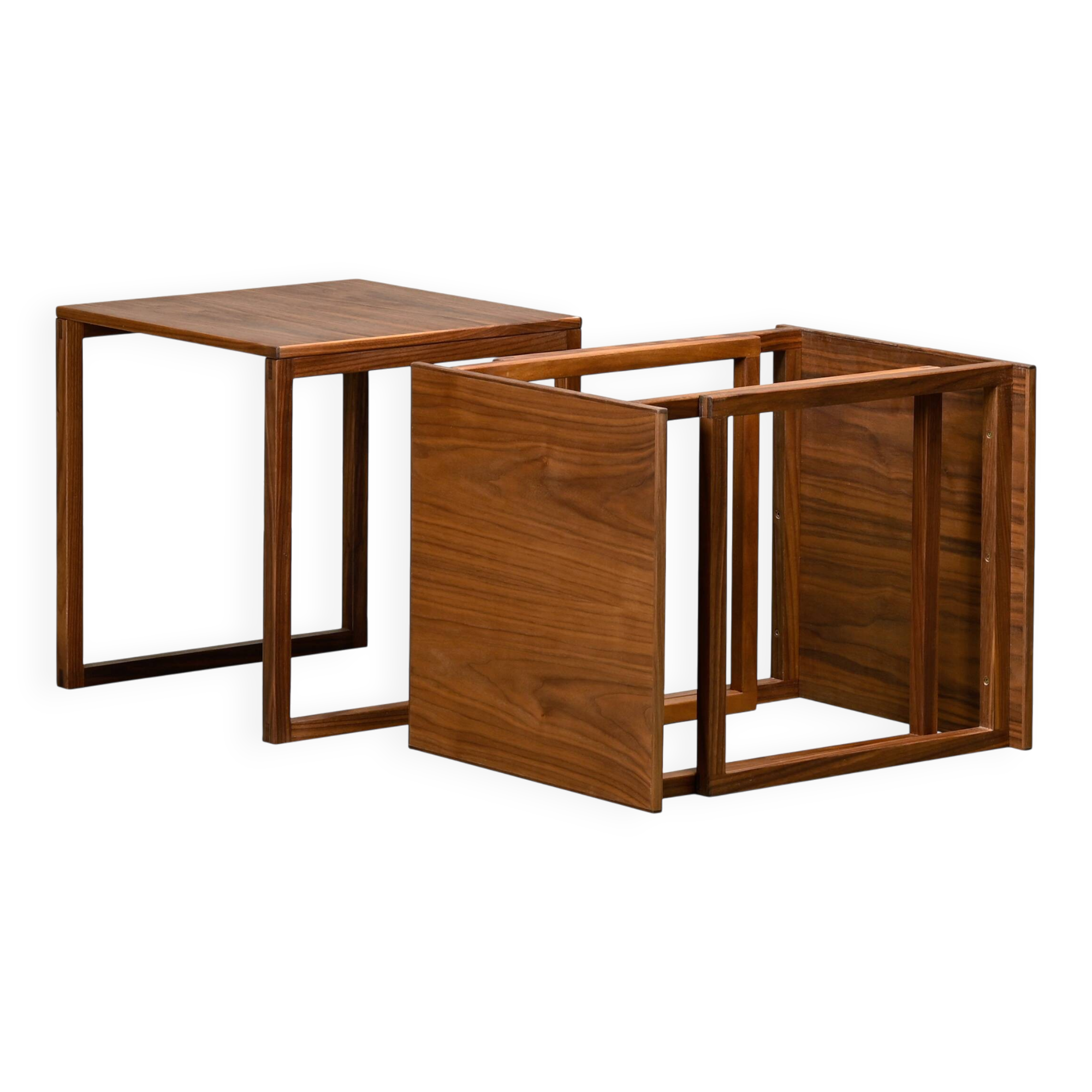 Kai Kristiansen Cube No. 33 Interlocking Nesting Tables in Walnut, Denmark
