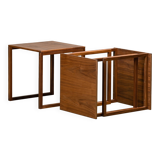 Kai Kristiansen Cube No. 33 Interlocking Nesting Tables in Walnut, Denmark