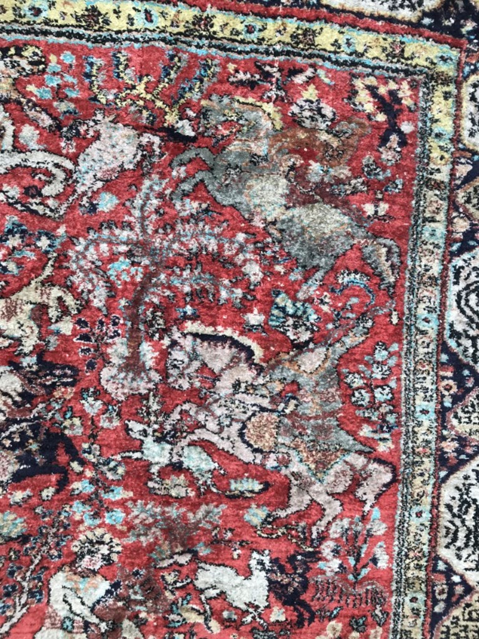 Vintage Persian Ghoum 108 X 164 CM hand made silk carpets
