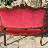 Louis XV style bench in Walnut, 19th century period