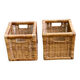 2 storage boxes in woven rattan and wicker, IKEA Branas style.