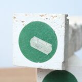 Set of 3 travertine column candlesticks Marble Art Marta, 70s