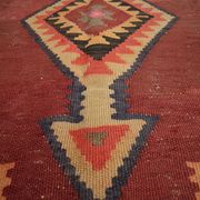 Vintage Kilim Rug 1980s Beige Terracotta Wool Flatweave 290 x 175 cm