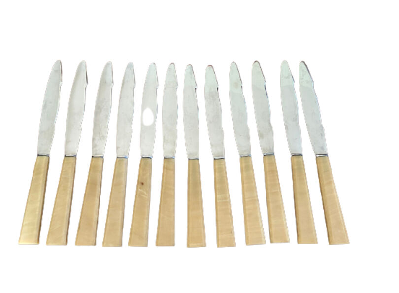 Series of 12 vintage table knives