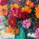 Oil on canvas "Dahlias", 1990s