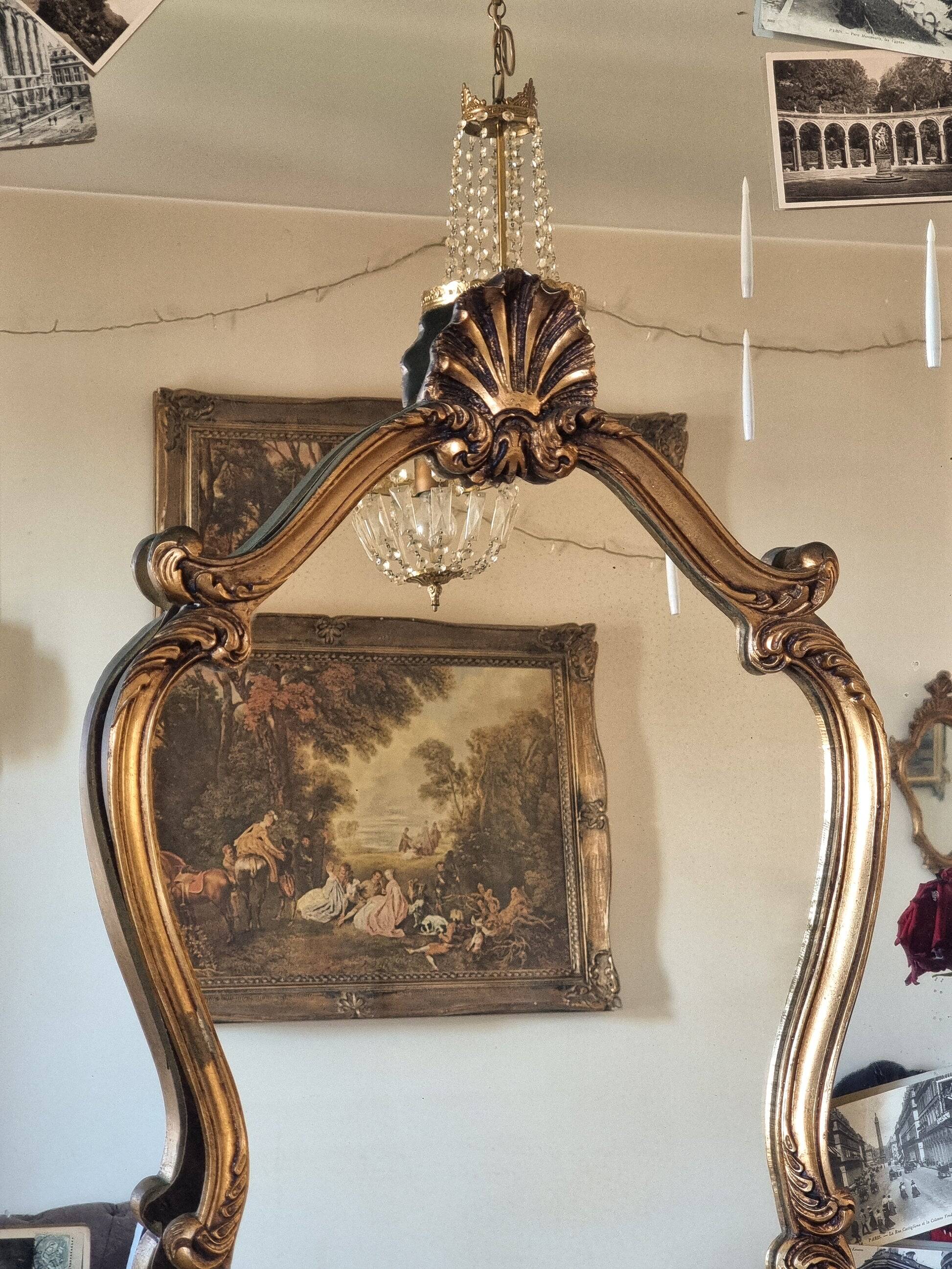 Large gilded rococo mirror