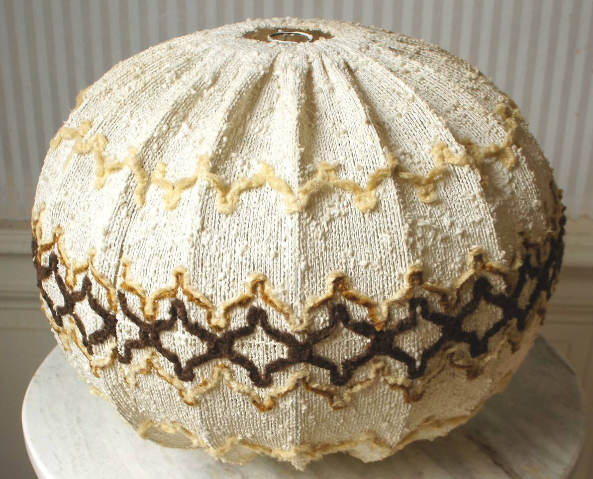Cocoon lampshade in curly wool 1970
