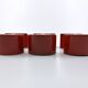 3 red ceramic candlesticks • Cari Zalloni • Steuler • 1970