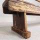 Pine bench with backrest, 2.5 metres long, 1950s.