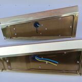 Pair of Limburg glass and brass wall lamps, 1970