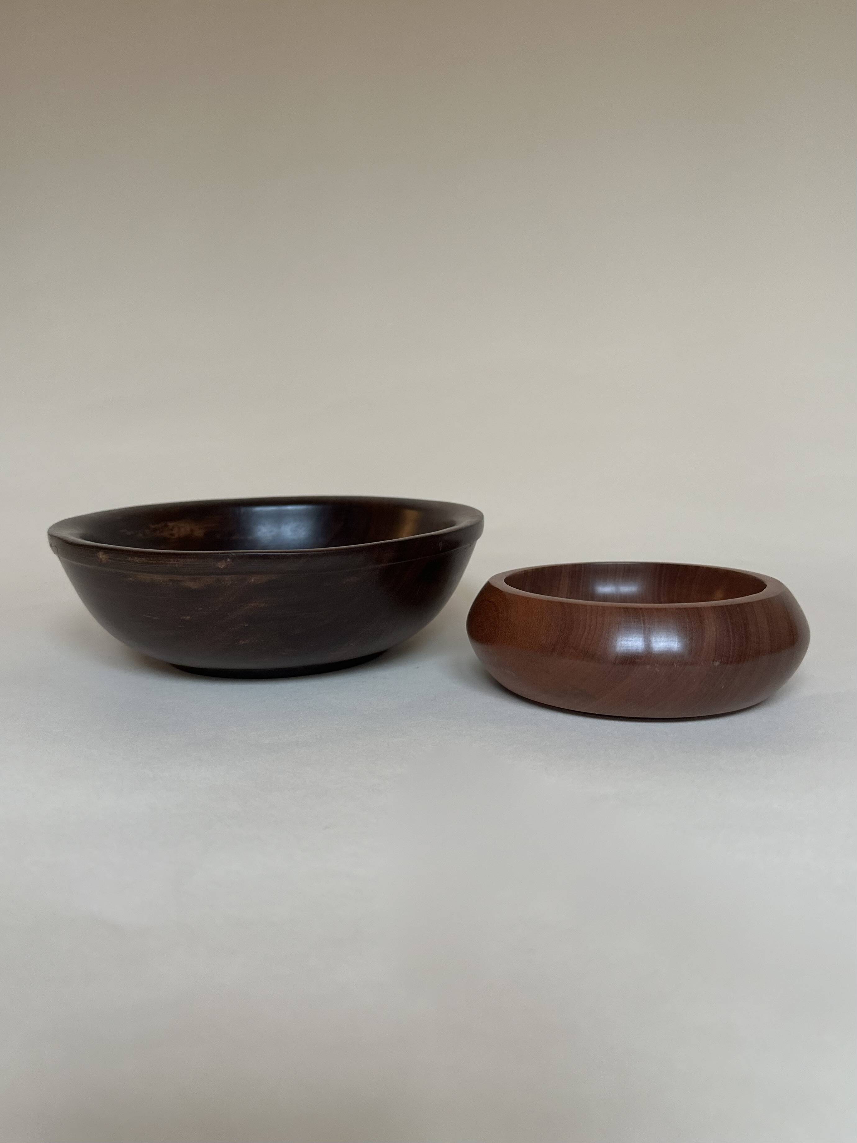 Pair of varnished wooden pocket vases