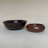 Pair of varnished wooden pocket vases
