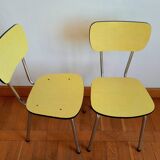 Yellow Formica table and chairs 1970