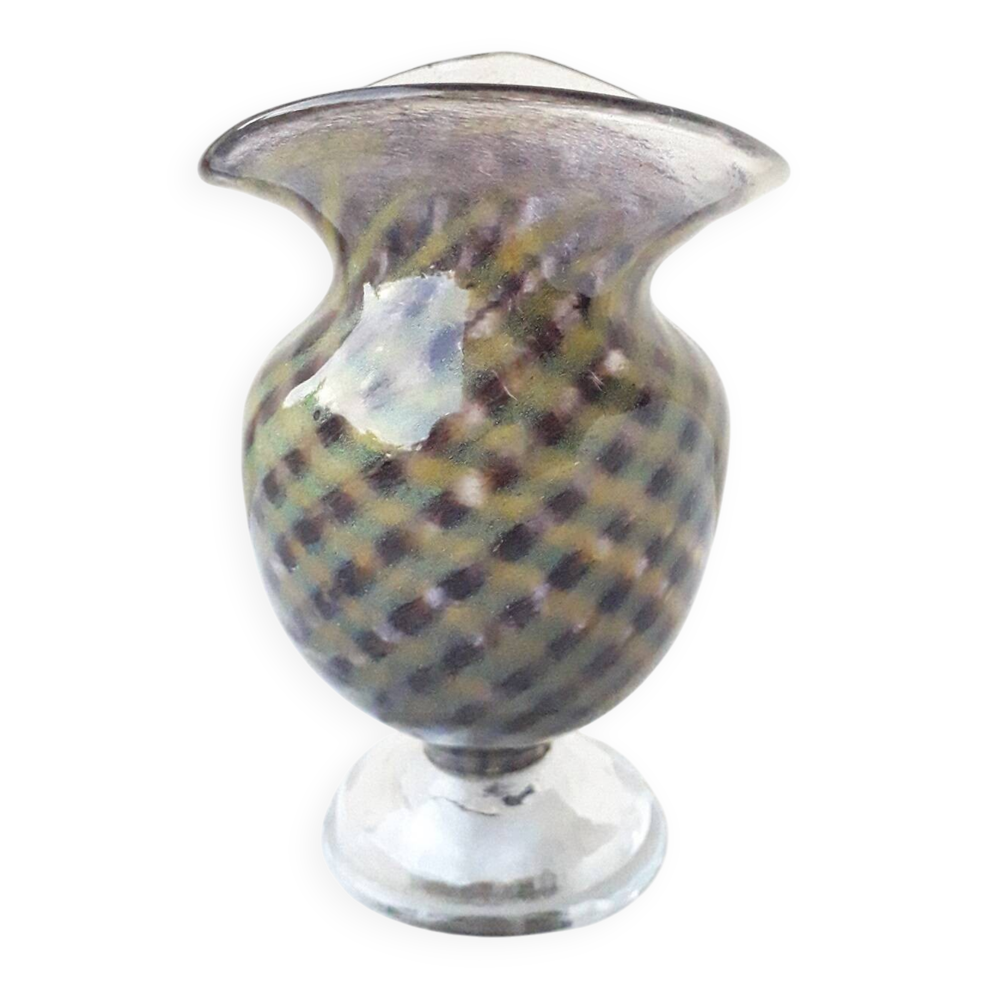 Glass vase on a stand