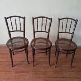 Old curved wooden bistro chairs