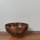Vintage bowl, old enameled ceramic, wood fired