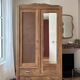 Art Deco style wardrobe in raw oak
