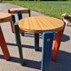 Set of 3 stackable pine stools