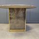 Vintage round granite and brass center table by Belgochrom , 1970s