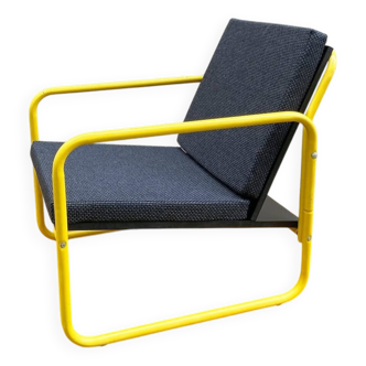 Fauteuil tubulaire RQ3, jaune et noir