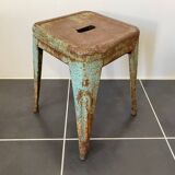 Authentic vintage industrial tolix metal stool by Xavier Pauchard 1950 n1